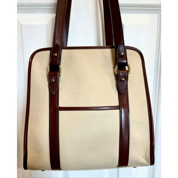 DOONEY & BOURKE - Vintage All Weather Leather (AWL) Shoulder Bag/Cream & Brown - Picture 15 of 16